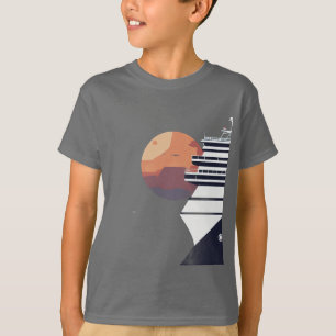 Minimalist Bear on Cruise Ship Logo Design T-Shirt