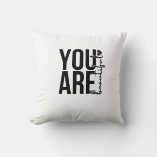 Minimalist “Beautiful” Typography Design – Black a Cushion