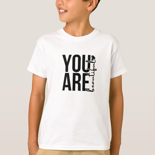 Minimalist “Beautiful” Typography Design – Black a T-Shirt (Front)