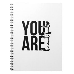 Minimalist “Beautiful” Typography Design – Black Notebook
