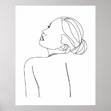 Minimalist Beautiful Woman Line Art