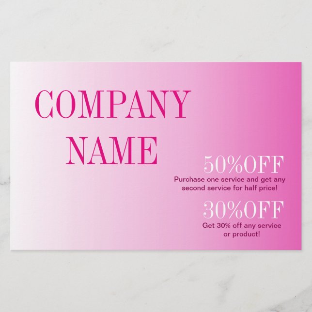 Minimalist beauty cosmetology blush pink ombre flyer (Front)