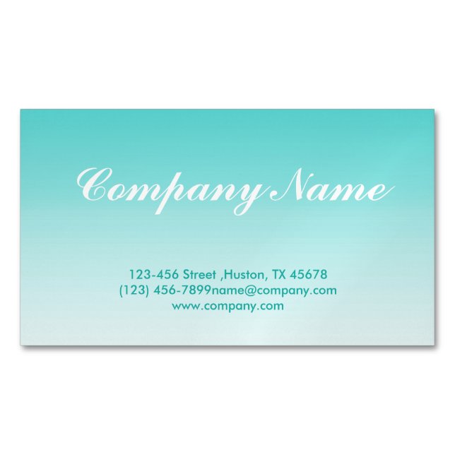 Minimalist beauty cosmetology turquoise teal ombre 	Magnetic business card (Front)