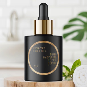 Minimalist Beauty label black and woven gold