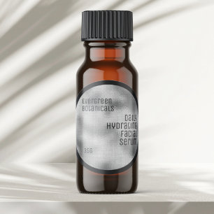 Minimalist Beauty label silver and black