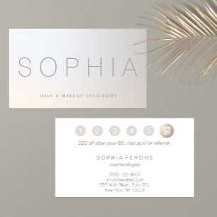 Minimalist Beauty Luminous Silver  6 Punch Loyalty Business Card