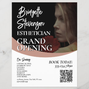 Minimalist beauty model esthetician salon Flyer