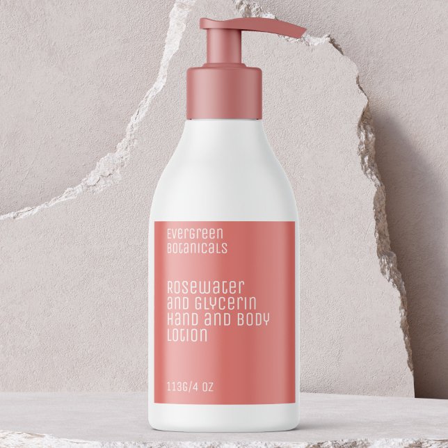 minimalist beauty products label - pink and white (Creator Uploaded)