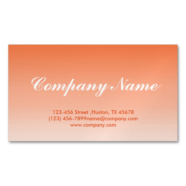 Minimalist beauty tanning salon tangerine ombre 	Magnetic business card (Front)