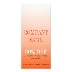 Minimalist beauty tanning salon tangerine ombre rack card