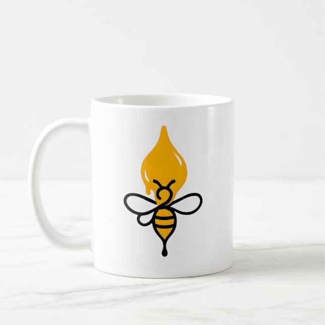 Minimalist Bee Honey Flame Coffee Mug (Left)