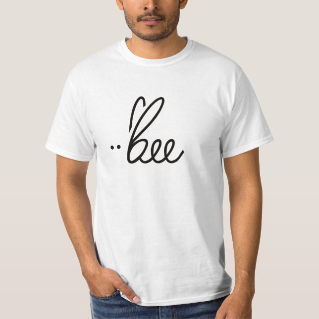 Minimalist "bee" Logo with Elegant Script and Bunn T-Shirt (Front)