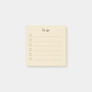 Minimalist beige and brown To do list Post-it Notes