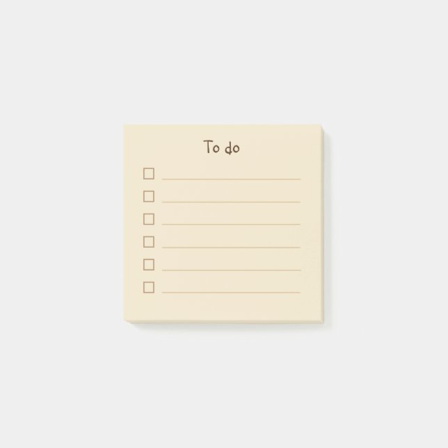 Minimalist beige and brown To do list Post-it Notes (Front)