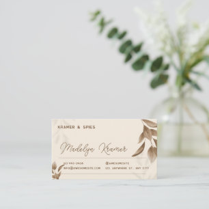 Minimalist Beige Boho Business Card 