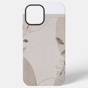 Minimalist Beige Botanical Leaves Phone Case Ele