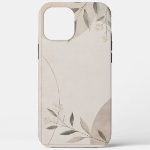 Minimalist Beige Botanical Leaves Phone Case Ele