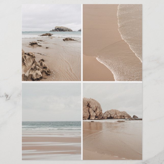 Minimalist Beige Coastal Scrapbook Cutout paper (Front)