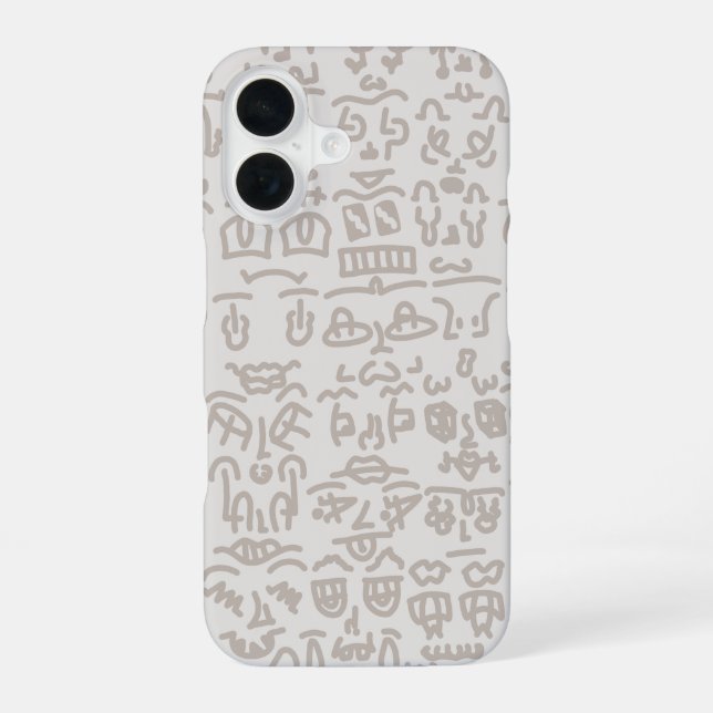 Minimalist Beige Doodle Pattern Case - Abst (Back)