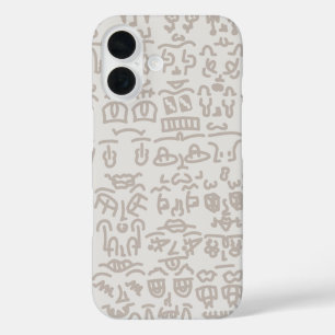 Minimalist Beige Doodle Pattern Case - Abst