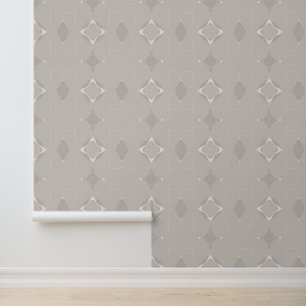 Minimalist Beige Geometric Pattern Design Wallpaper