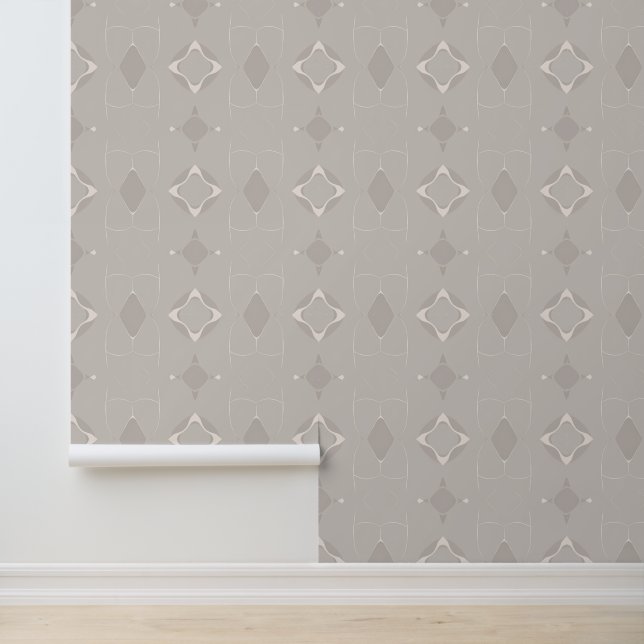 Minimalist Beige Geometric Pattern Design Wallpaper (Application)