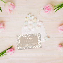 Minimalist Beige Leaves Recipe for the bride to be