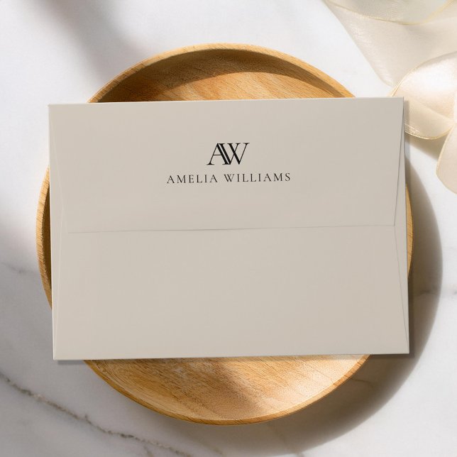 Minimalist Beige Monogram Envelope (Creator Uploaded)