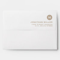 Minimalist Beige Monogram Return Address