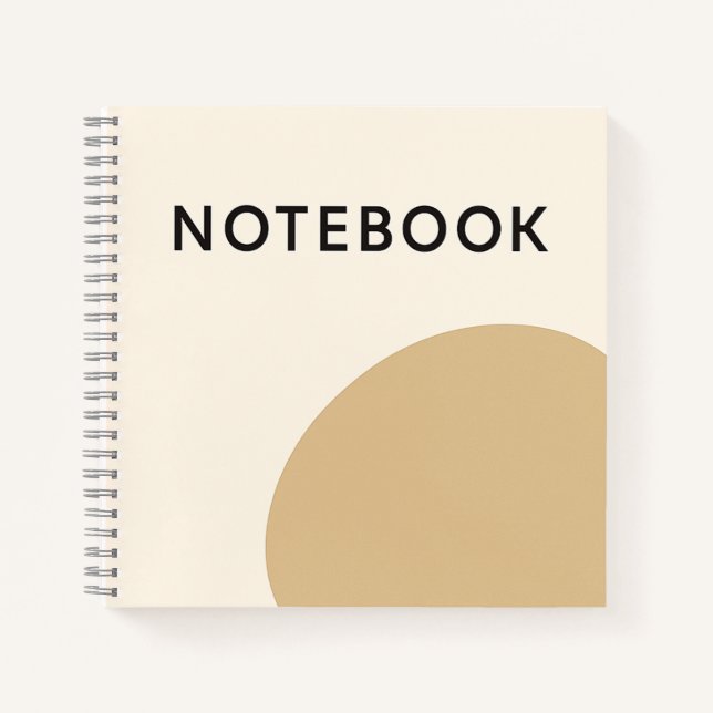 Minimalist Beige Notebook – Geometric Notebook (Front)