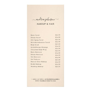 Minimalist Beige Sand Services Menu Price List