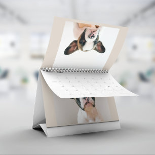 Minimalist Beige Scrapbook Pet Photo  Calendar