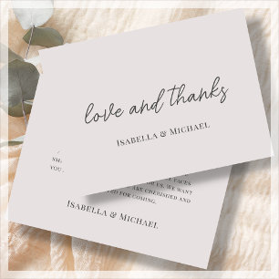 Minimalist Beige   Script Wedding Thank You Cards