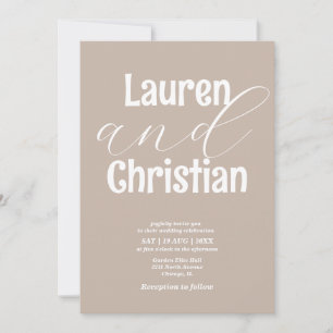 Minimalist Beige Scripture Wedding Invitation