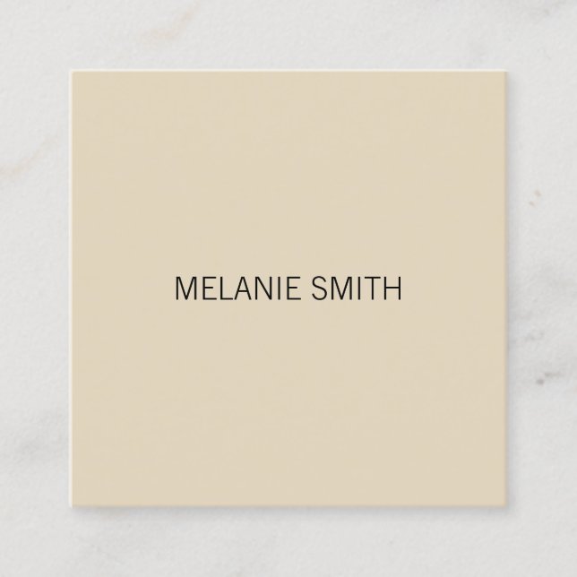 Minimalist / Beige Square Business Card (Front)