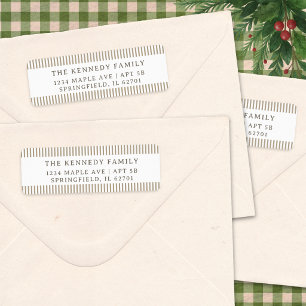 Minimalist Beige Stripes Family Name
