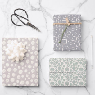 Minimalist Beige Taupe Grey Sage Green Neutral Wrapping Paper Sheet