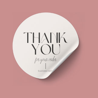 Minimalist Beige Thank You For Your Order Classic  Classic Round Sticker