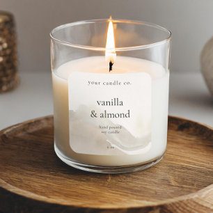 Minimalist Beige Watercolor Candle Label