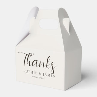 Minimalist Beige Wedding Gift Favour Box