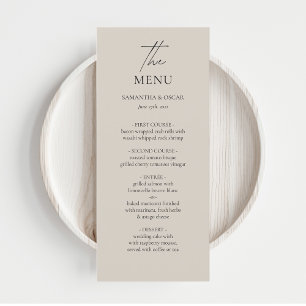 Minimalist Beige Wedding Menu   Elegant Modern 