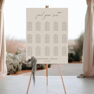 Minimalist Beige Wedding Seating Chart