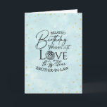 Minimalist Belated Birthday Brother-In-Law Card<br><div class="desc">This minimalist watercolor typography belated birthday greeting card is designed especially for a brother-in-law, offering a modern and thoughtful way to send late birthday wishes. The front features a soft watercolor inspired background with a clean minimalist look, paired with expressive typographic design using a mix of modern fonts arranged in...</div>