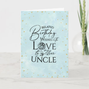 Minimalist Belated Birthday Uncle Card