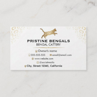 Minimalist Bengal Cat Cattery Customizable  Business Card