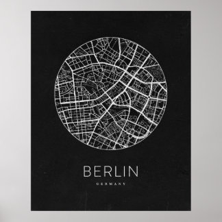 Minimalist Berlin City Map Poster