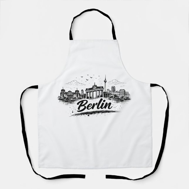 Minimalist Berlin Germany Cityscape Art Apron (Front)