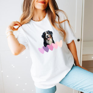 Minimalist Bernese Mountain Dog Gift with heart T-Shirt
