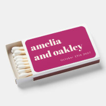 Minimalist Berry Retro Custom Wedding Names