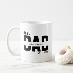 Minimalist Best Dad Ever Established Father's Day Coffee Mug